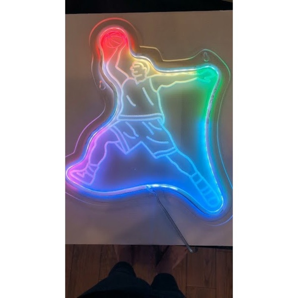 Basketball Player Neon Wall Sign Light Symphonic Boys Room or Mancave Decor